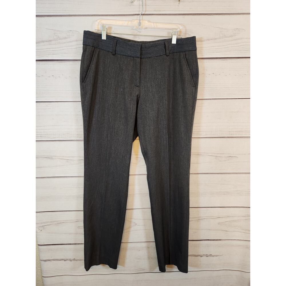 Michael Kors Women's Dark Gray Mid Rise Stretch Straight Leg Dress Pants Size 12